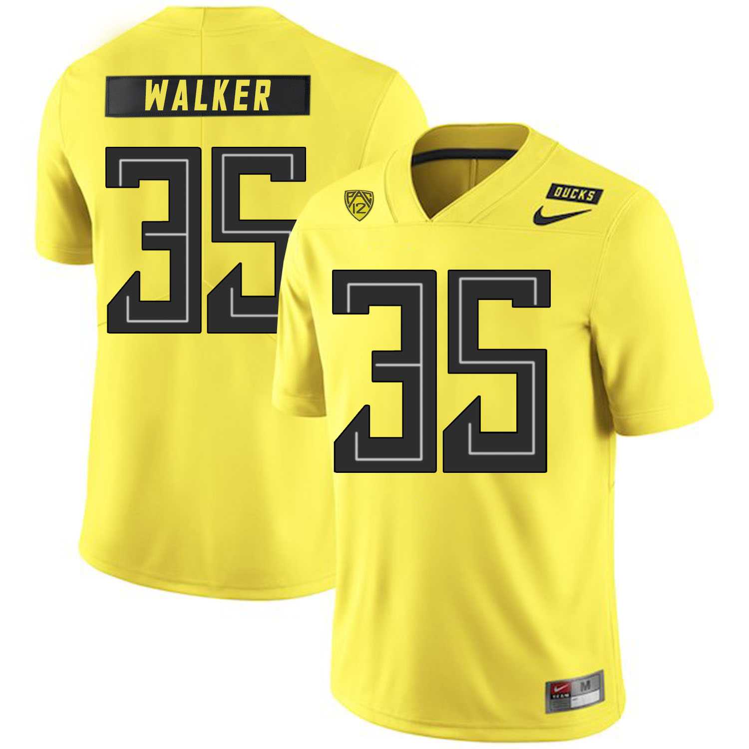 Oregon Ducks #35 Joe Walker Yellow Nike College Football Jersey